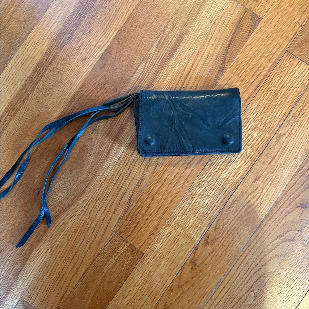 Diesel Black Leather Wallet with Tassels
